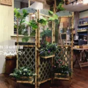 銀聯網日用品生活館 花園庭院裝飾 法式田園鄉村風格做舊屏風 做舊木質花架 園藝雜貨1入