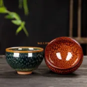 🔥臺灣出貨🔥建窯建盞 柴燒建盞 泡茶瓷杯 功夫杯 天目杯 建盞茶杯 冰裂茶杯 建盞杯名傢 綠鷓鴣 鐵胎 建陽 建盞