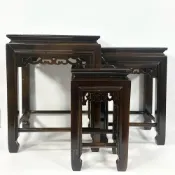 (店+)【御古齋】雞翅木 鏤空邊雕 四方高腳架 小花台 藝品展示底座 實木底座 萬用擺設 展示座 三種尺寸 0616