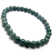 【小樂珠寶】深綠花青飄花6mm 天然A貨翡翠玉石手珠手鍊AA65(冰種玻璃種紫羅蘭翡翠專賣店)