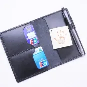 雙咭位插筆護照夾 黑色 好好縫 皮革材料包  PASSPORT HOLDER