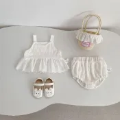 Potato Baby | 26 甜美蕾絲花邊吊帶背心+屁屁褲套裝 可愛 寶寶 嬰兒 童裝 寶貝