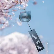 手工玻璃風鈴 禮物 小掛飾 風鈴掛件 祈福風鈴 日式風鈴夏日友人帳動漫日式禮物玻璃與風掛飾 車飾 門飾 貓咪老師風鈴