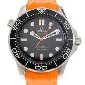 【OMEGA 歐米茄】全新海馬大師天文台橡膠手錶(210.32.42.20.01.006)x橘x42mm  送禮推薦