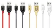 〔SE〕日本 Anker PowerLine+ Apple Lightning 強化傳輸充電編織線 1.8m 金紅灰白