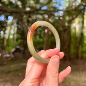 冰種 緬甸翡翠 A玉 玉鐲 • 冰種楓葉紅翡翠圓鐲