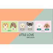 ［Little love] 手繪狗勾小卡片、單面卡片、感謝卡、萬用卡（2入）