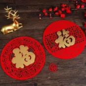 福字2024門貼新年春節裝飾貼紙過年窗花立體新款剪紙【寶島便民商行】