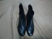 Reaction Kenneth Cole真皮黑色機車靴/半筒靴.尺寸7.5/38/24跟高4.3cm鞋內長24.7cm