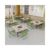 (店+)便攜戶外烤肉桌韓式炭火燒烤桌大排檔地攤燒烤夜市傢用折疊桌擺攤