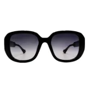 【寶島眼鏡】GUCCI | 時髦金邊logo粗黑大方框太陽眼鏡|時尚黑