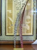 新合成佛具 三太子 頭盔 束冠 彩色真羽毛 一對 約2尺6長 限自取