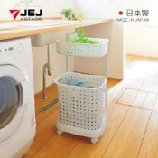 【日本JEJ ASTAGE】leqair 日製雙層分類洗衣籃推車-DIY-多色可選
