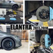 小亞-全新 ELANTRA 17 18 世盟 煞車卡鉗 大四活塞 N3 一體式碟盤 330MM 來令片 轉接座 金屬油管