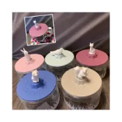 (店+)CHENset K035 童趣 立體 動物造型 松鼠 兔子 小貓 小熊 小鳥 矽膠 耐高溫 馬克杯杯蓋 防漏 杯蓋