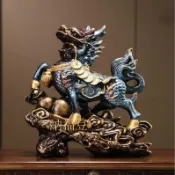 【臺灣出貨】招財擺件 麒麟擺件 玉麒麟 旺宅擺飾 客廳辦公室玄關擺飾 招財擺飾 玄關擺件 入宅擺件 高檔開業鎮宅擺件 居