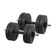 (店+)【ABSPORT】20KG 水泥槓片組合式啞鈴A款（10KG*2）／水泥槓片／啞鈴片／重量片／重量訓練／組合式槓鈴