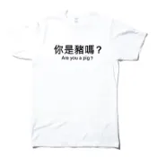 你是豬嗎 Are you a pig 短袖T恤 2色 中文惡搞文字設計搞怪搞笑