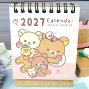 正版📆2027年 拉拉熊 迷你桌曆 桌上型小月曆 行事曆 備忘錄 牛奶熊 可愛小月曆 農曆節氣 迷你三角桌曆 台灣製