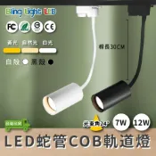 (店+)◎Bling Light LED◎LED COB 蛇管/軟管軌道燈/投射燈 7/12W，桿長30CM，三種燈色，一年保固