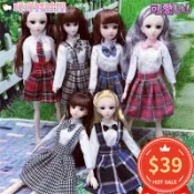 🐏免運💖學生揹帶裙 30公分瘦體芭比娃娃換裝衣服 家家酒 女孩兒童玩具 洋娃娃時尚短裙 娃娃配件
