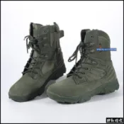 【野戰搖滾-生存遊戲】三角洲部隊高品質特戰軍靴、作戰靴【軍綠色】側拉式拉鍊登山靴軍靴戰鬥靴沙漠靴工作靴勤務靴國軍