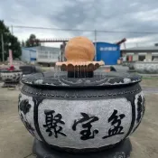 美雅閣家居 青石仿古石雕石頭魚缸花盆荷花門海石缸庭院養魚大水缸擺件水缸sq16