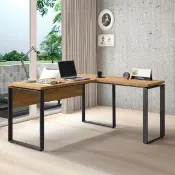 【康迪仕】5尺L型書桌(電腦桌/辦公桌/黃金橡木色/DIY組合家具)