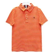 Ralph Lauren 男童經典小馬條紋短袖POLO衫-橘/白(2歲/2T)