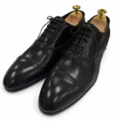 【DOKODEMO】全新未使用商品 ▼LOUIS VUITTON)黑色直頭繫帶皮鞋，7 碼，義大利製造，男士商務鞋 ◎