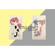 ［Little love］黑白、花貓紋身貼紙、微刺青貼紙、ins紋身貼紙（1入）