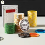 宜悅家居 德州籌碼套裝粘土高顏值無面值棋牌室牌高端代幣賽事專用 py6264