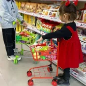 💕品質優選🎉兒童禮物 送孩子 幼稚園玩具 生日禮物  購物小推車 超市手推車 迷你 過家 學步玩具 模擬購物車 送小朋友
