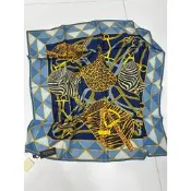 gucci 藍 斑馬紋 豹紋 馬具 韁繩 馬嚼子 絲巾 圍巾 披肩 披巾