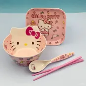 免運💖兒童碗學生餐具套裝可愛卡通傢用喫飯碗防摔防燙碗勺筷杯盤 VVET