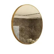 新川 圓形免打孔浴室鏡子 60*60*2.8cm 掛牆鏡 臥室壁掛鏡 洗手臺化妝鏡 梳妝鏡 圓形鏡子