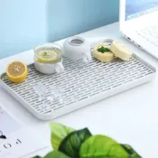(店+)【JOEKI】多用瀝水盤-小號多功能雙層瀝水盤 塑膠長方形置物盤 廚房托盤 家用水果盤 創意廚房托盤茶盤