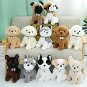 小胖達生活百貨 雪納瑞毛絨 聖伯納狗狗公仔 仿真鬥牛犬玩偶 醜萌巴哥犬娃娃 女生睡覺抱枕 安撫娃娃 房間裝飾 創意生日禮物