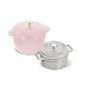【STAUB】琺瑯鑄鐵鍋雙鍋組―飯鍋12cm＋圓鍋10cm(德國雙人牌集團官方直營)