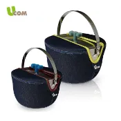 UCOM 益康屋 牛仔系列蝴蝶結防溢提鍋附提袋22+16cm