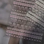「慕溪MUXI」浮雕美甲蕾絲貼紙 背膠指甲貼 粉色蕾絲 白色蕾絲 DIY手作蕾絲邊素材 美甲材料