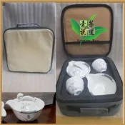 台灣丞漢【水墨蘭花】旅行茶具組附袋(鶯歌陶瓷、外帶旅行茶具組)＊壺說茶道＊露營泡茶 奉茶