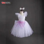 女童芭蕾舞裙表演服兒童小天鵝蓬蓬長款軟紗裙天鵝湖公主裙表演服