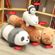 咱們裸熊 We Bare Bears 熊熊遇見你 三隻小熊 趴姿毛絨公仔 玩偶 卡通 抱枕 禮物 療愈 公仔
