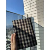 【黑白格紋】書衣 布書衣 可調式書衣 手工書衣 書套 書皮