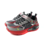 SKECHERS S LIGHTS 運動鞋 電燈鞋 有開關 中童 灰/紅 400151LGURD no056