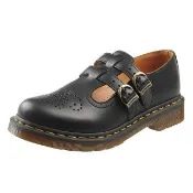 【Dr.Martens】馬汀 8065 MARY JANE 硬皮橫帶雙扣瑪莉珍鞋 平底素面馬丁 女休閒鞋 黑12916001