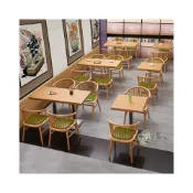 (店+)餐飲日料漢堡燒烤飯店餐館 咖啡西餐廳麻辣燙桌椅組合 一桌四椅實木