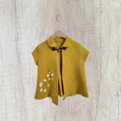 *♡*薑黃色/刺繡花朵.毛呢小外套/S/近新/二手《Anna的百寶箱》
