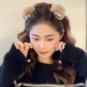 🔥熱賣推薦⭐卡通龍貓煤球髮箍毛絨女秋冬頭箍2023新款韓系可愛洗臉高顏值髮卡